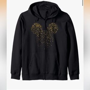 Black Hoodie with Gold Graphic